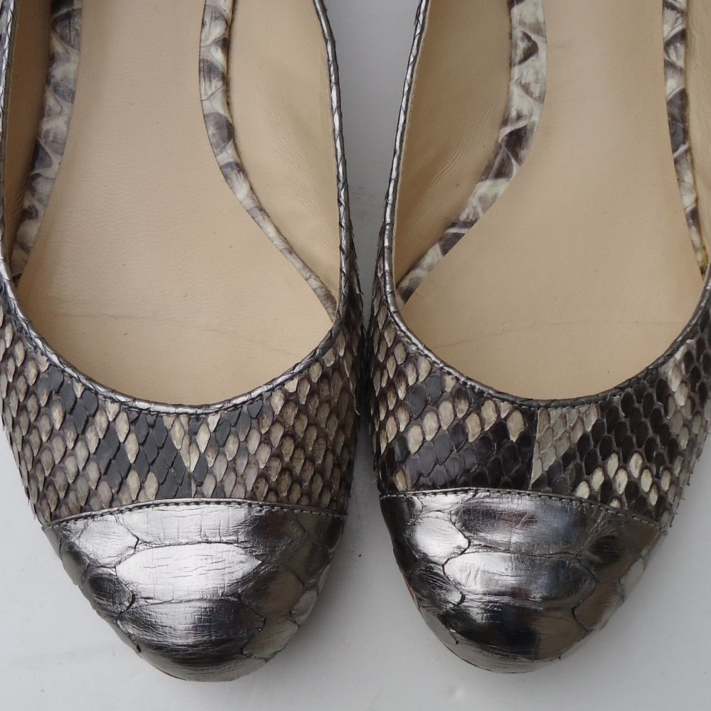 Size 8. Alexandre Birman Python Leather Flat Shoe… - image 3